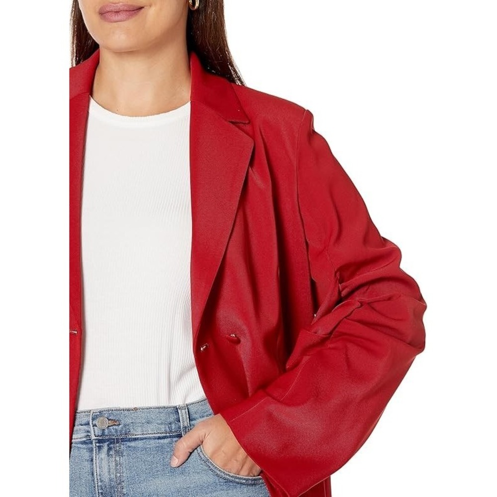 The Drop Women's Flame Scarlet Ruched Sleeve Blazer XXL NWT - Picture 4 of 4